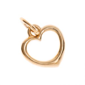 9ct Yellow Gold Solid Open Heart Charm Cm00156