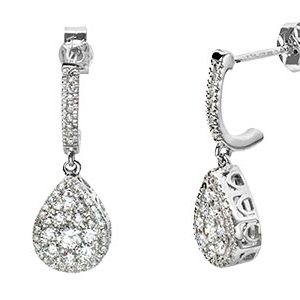 18ct White Gold Diamond Drop Earrings Eda00077