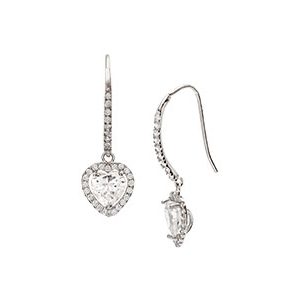 9ct White Gold Cubic Zirconia Drop Earrings Ed00801