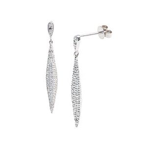 9ct White Gold & Diamond Drop Earrings Ed00747