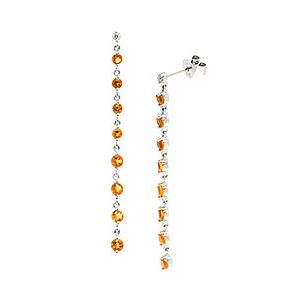 9ct White Gold Citrine & Diamond Drop Earrings Ed00738
