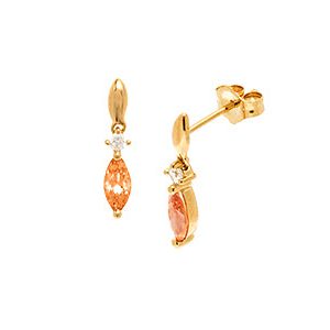 9ct Yellow Gold Cubic Zirconia Drop Earrings Ed00647