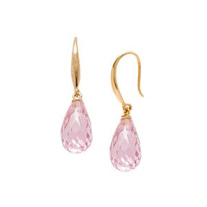 9ct Gold Pink Cubic Zirconia Drop Earrings Edh00015