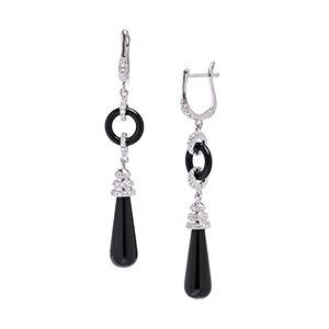 Real Silver Black Earrings Eds00024