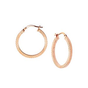 Rose Gold Diamond Cut Loop Earrings El00037