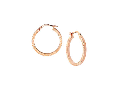 Rose Gold Diamond Cut Loop Earrings El00037