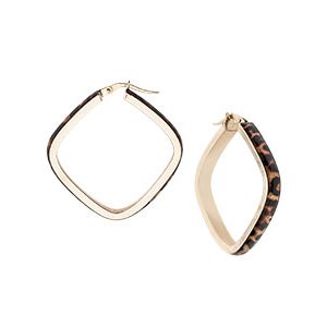 9ct Yellow Gold Cheetah Enamelled Loop Earrings El00002