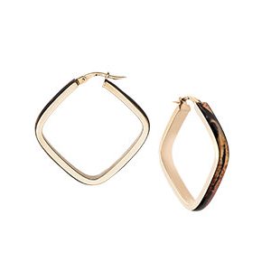9ct Yellow Gold Enamelled Tiger Loop Earrings El00005