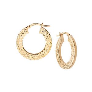 9ct Yellow Gold 22.4mm Diamond Cut Loop Earrings El00033