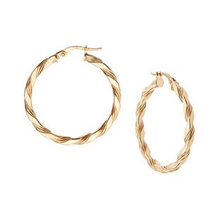 9ct Yellow Gold Twist Loop Earrings El00048