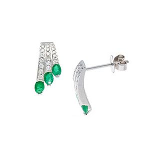 Diamond & Emerald Earrings Esa00237