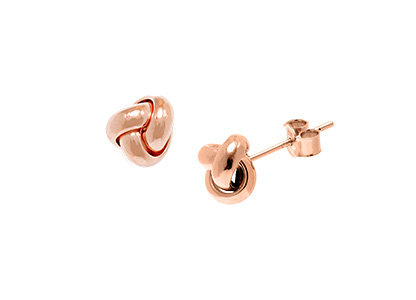 Rose Gold Knot Stud Earrings 7mm Esp00054.