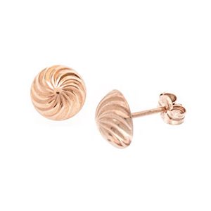 Rose Gold Swirl Stud Earrings – 8mm Esp00088