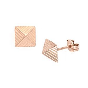 9ct Rose Gold Pyramid Stud Earrings Esp00080