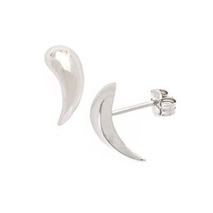 9ct White Gold Curved & Polished Stud Earrings Esp00065