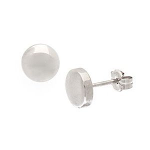 White Gold 7mm Disc Stud Earrings Esp00066
