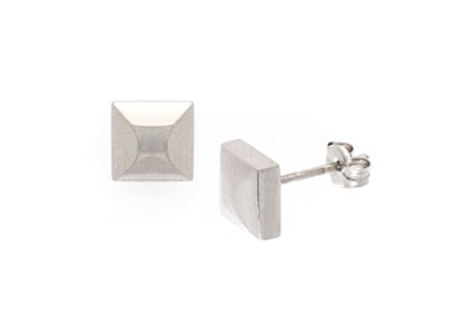 9ct White Gold Square Stud Earrings Esp00075