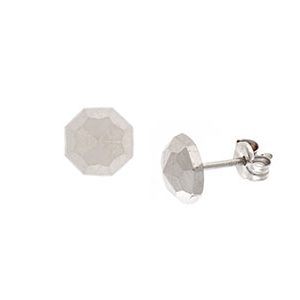 White Gold Octagonal Stud Earrings Esp00083