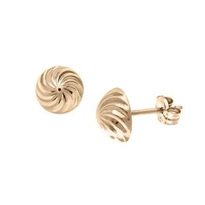 9ct Gold Swirl Stud Earrings – 8mm Esp00086