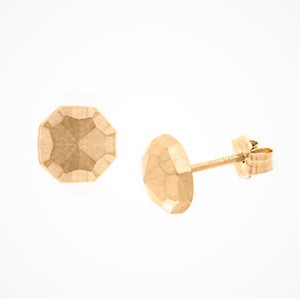 Octagonal Gold Stud Earrings Esp00082