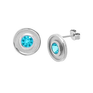 Real Silver & Blue Topaz Stud Earrings Ess00013