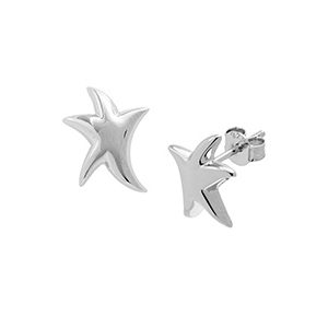 Real Silver Starfish Stud Earrings Ess00018