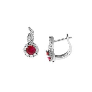 Ruby & Diamond Earrings Uk Esa00396
