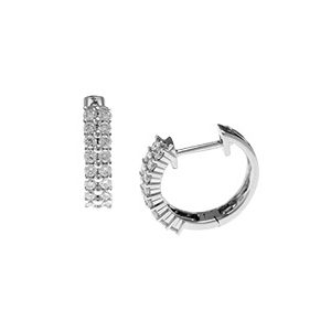 18ct White Gold Diamond Loop Earrings Ela00026