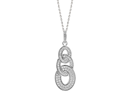 Real Silver & Cubic Zirconia Pendant & Chain Pcs00051