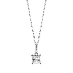 Real Silver & Cubic Zirconia Pendant & Chain Pcs00052