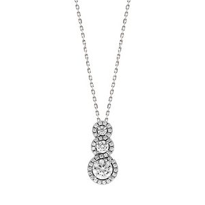 Real Silver Cubic Zirconia Pendant & Chain Pcs00054