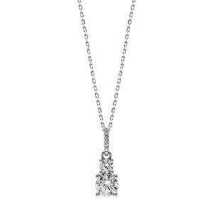 Real Silver Cubic Zirconia Pendant & Chain Pcs00055