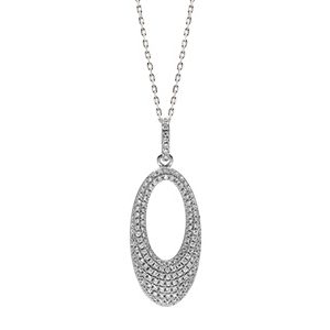 Real Silver Cubic Zirconia Pendant & Chain Pcs00057