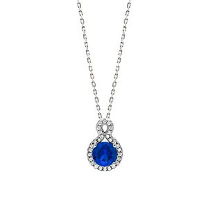 Real Silver Cubic Zirconia Pendant & Chain Pcs00061