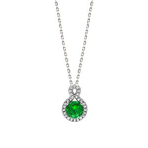 Real Silver Cubic Zirconia Pendant & Chain Pcs00062