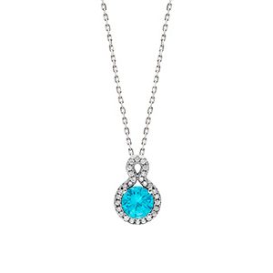 Real Silver Cubic Zirconia Pendant & Chain Pcs00063