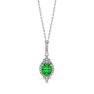 Real Silver Cubic Zirconia Pendant & Chain Pcsooo66