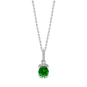 Real Silver Cubic Zirconia Pendant & Chain Pcs00068