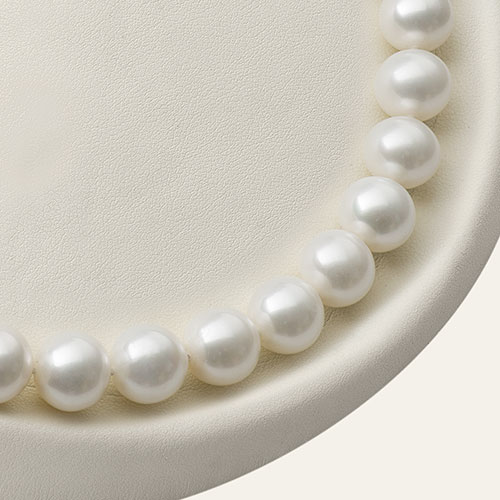 14ct Yellow & White Gold Pearl Necklace 10.5mm-11.5mm Np00038 - Image 2