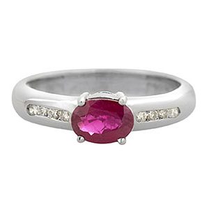 Platinum Diamond & Ruby Ring Rpt00003