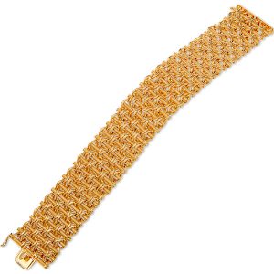 18ct Yellow Gold Wide Fancy Bracelets Blq00001