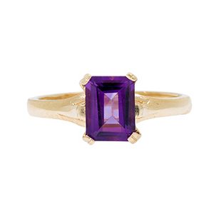 9ct Yellow Gold & Amethyst Dress Ring R00062