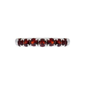 9ct White Gold Seven Stone Garnet Ring R00081