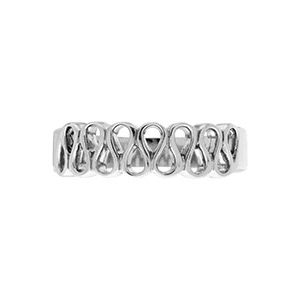 9ct White Gold Ripple Dress Ring R00093