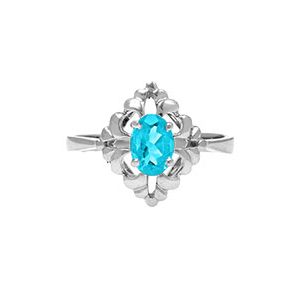 9ct White Gold & Blue Topaz Dress Ring R00022