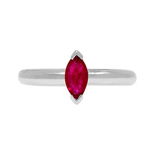 9ct White Gold Marquise Shape Ruby Dress Ring R00039r