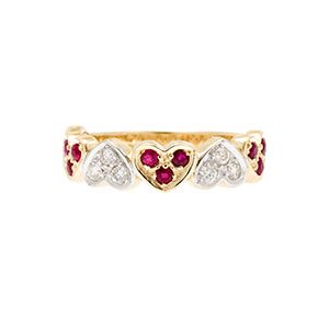 9ct Yellow Gold Diamond & Ruby Eternity Ring R00009
