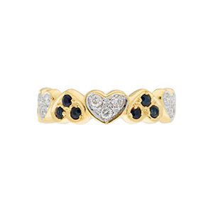 9ct Yellow Gold Diamond & Sapphire Eternity Ring R00011