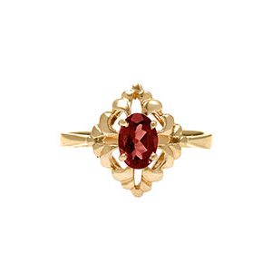9ct Yellow Gold & Garnet Dress Ring R00019