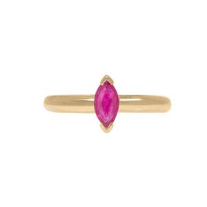 9ct Yellow Gold Marquise Shape Ruby Dress Ring R00040